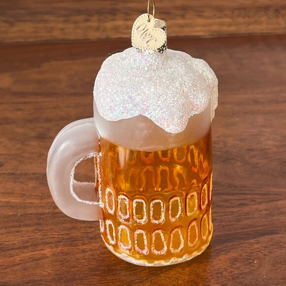 Merck Family's Old World Christmas "Mug of Beer" Ale Blown Glass Ornament 32024 - Picture 3 of 9